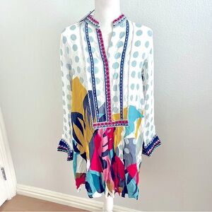 New Anthropologie Colorful Polka Dot Tunic Dress